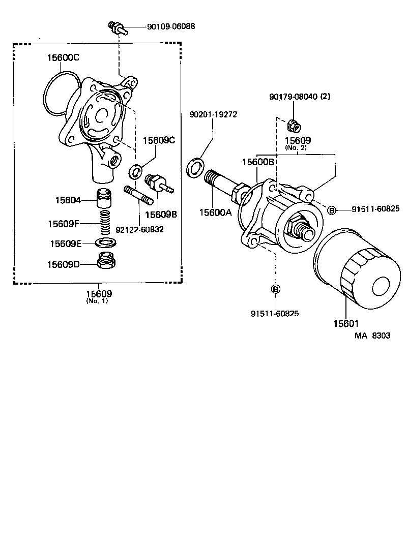 OIL FILTER[ (8508 )4AGEC ] TOYOTA COROLLA [AE86] (NORTH AMERICA)
