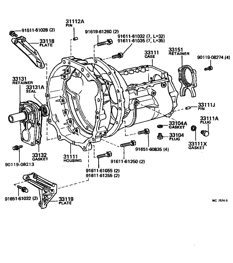CLUTCH HOUSING & TRANSMISSION CASE (MTM)[ (81018208)LN40 ] TOYOTA PICKUP [RN3,4,LN40] (NORTH