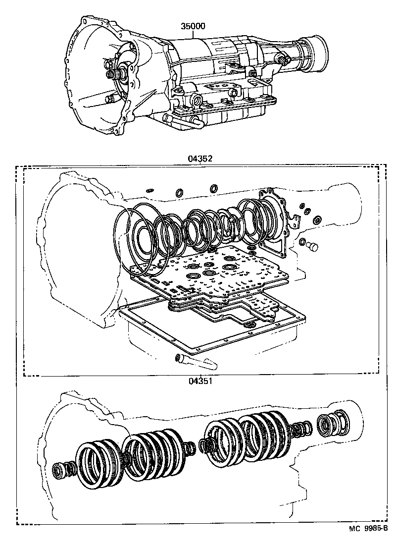 TRANSAXLE OR TRANSMISSION ASSY & GASKET KIT (ATM) TOYOTA COROLLA [AE86
