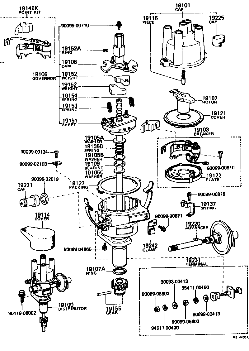 DISTRIBUTOR[ (75057708) ] TOYOTA CORONA [RT10,11] (NORTH AMERICA)