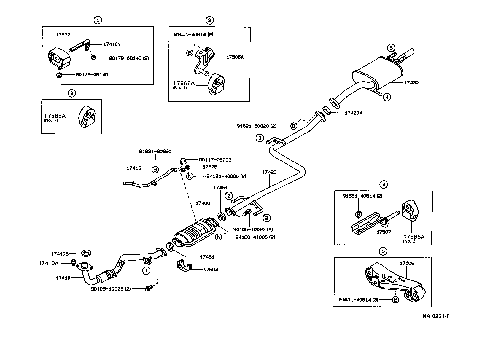 EXHAUST PIPE TOYOTA COROLLA [AE92] (NORTH AMERICA)