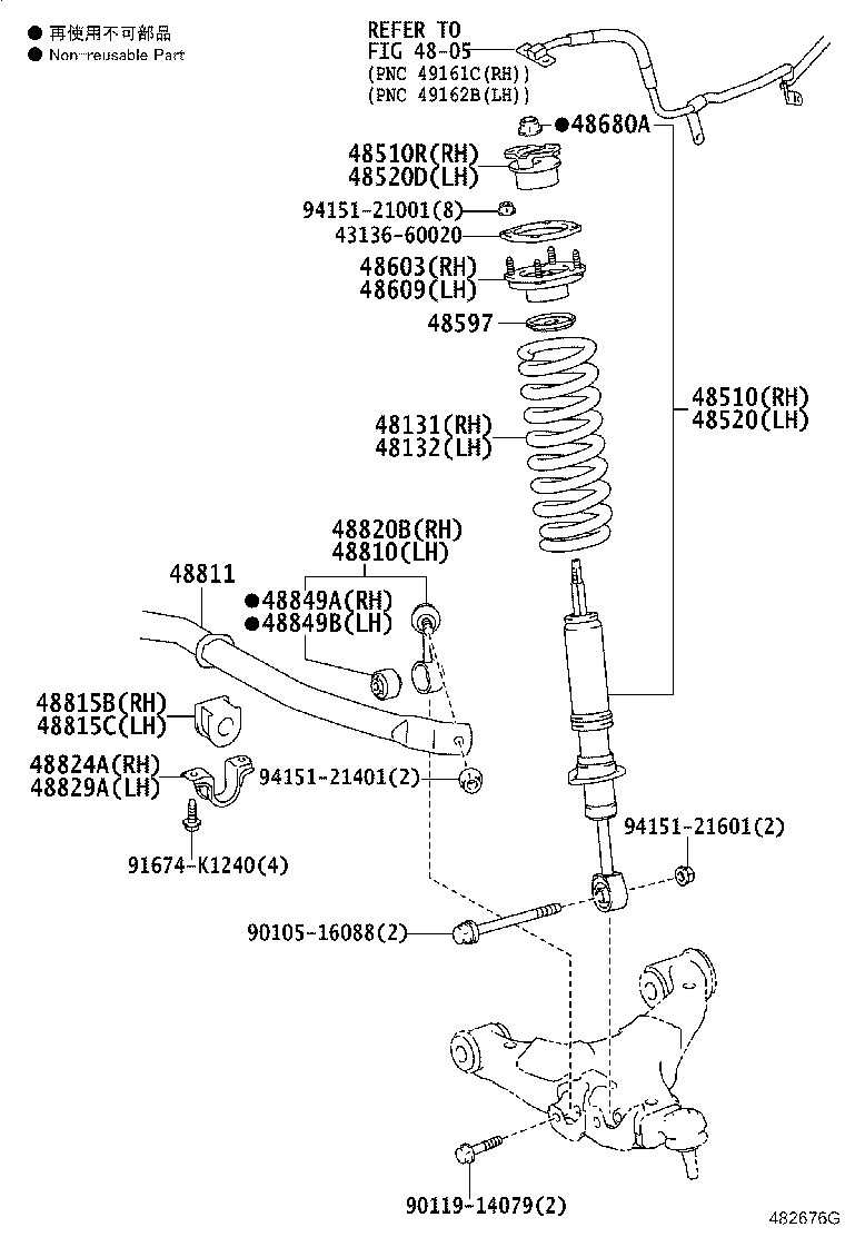 Toyota Land Cruiser J200 Front spring & shock absorber w(active height ...