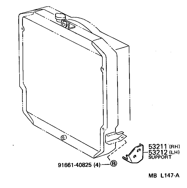 Toyota HiAce H50/H60/H70/H80/H90 Radiator support & wind guide parts ...