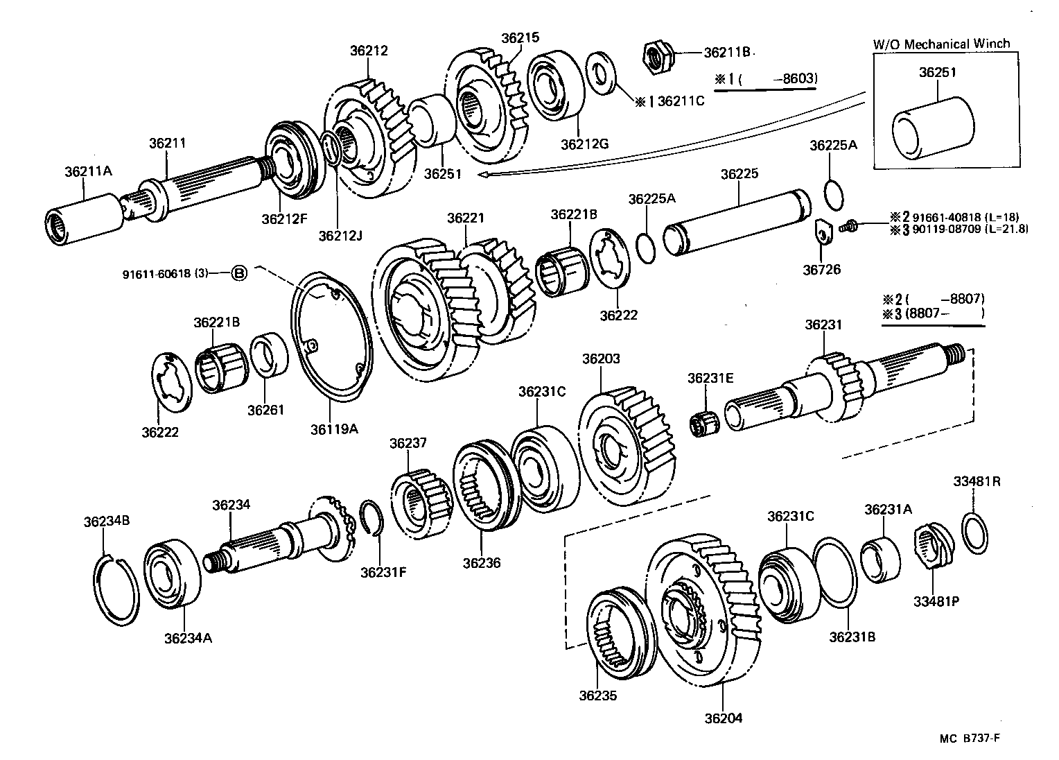 Køb Toyota Land Cruiser J70 Transfer gear dele online 1984 - 2001