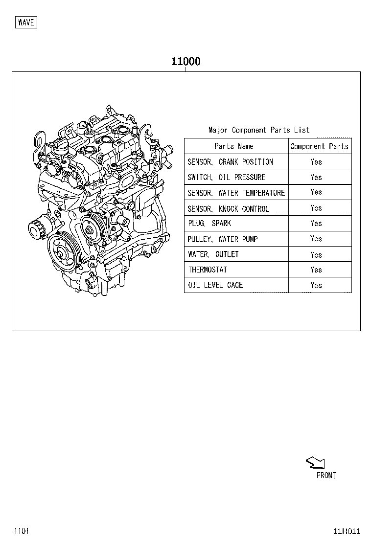 Toyota Agya/Wigo A350 Partial engine assembly Diagram & OEM Parts (2023 ...