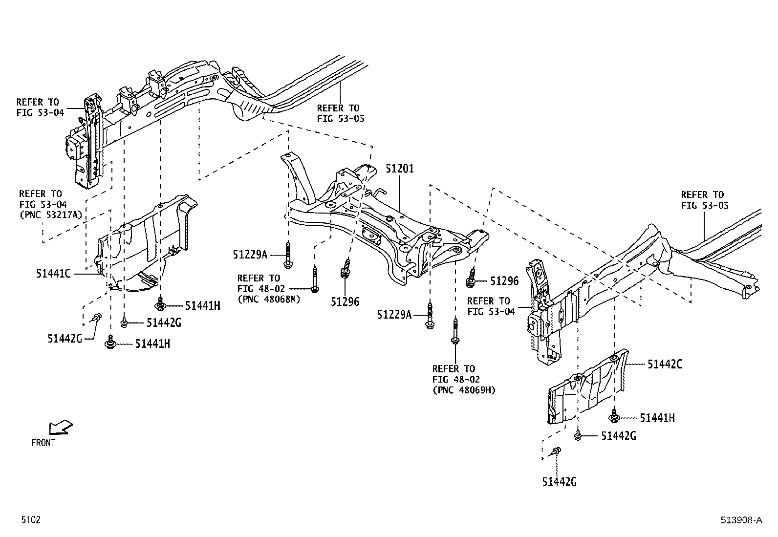 Toyota Raize A200 Cruce de suspensión y cubierta inferior Diagram & OEM ...
