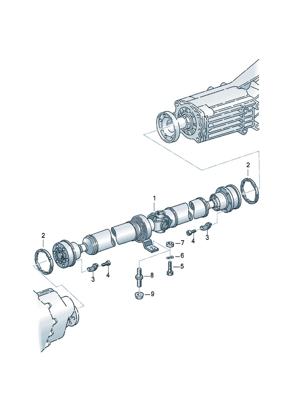 Audi A6/S6 Avant Quattro C5 (Typ 4B) Cardan shaft parts 1997 - 2001 | ETKA  Europe