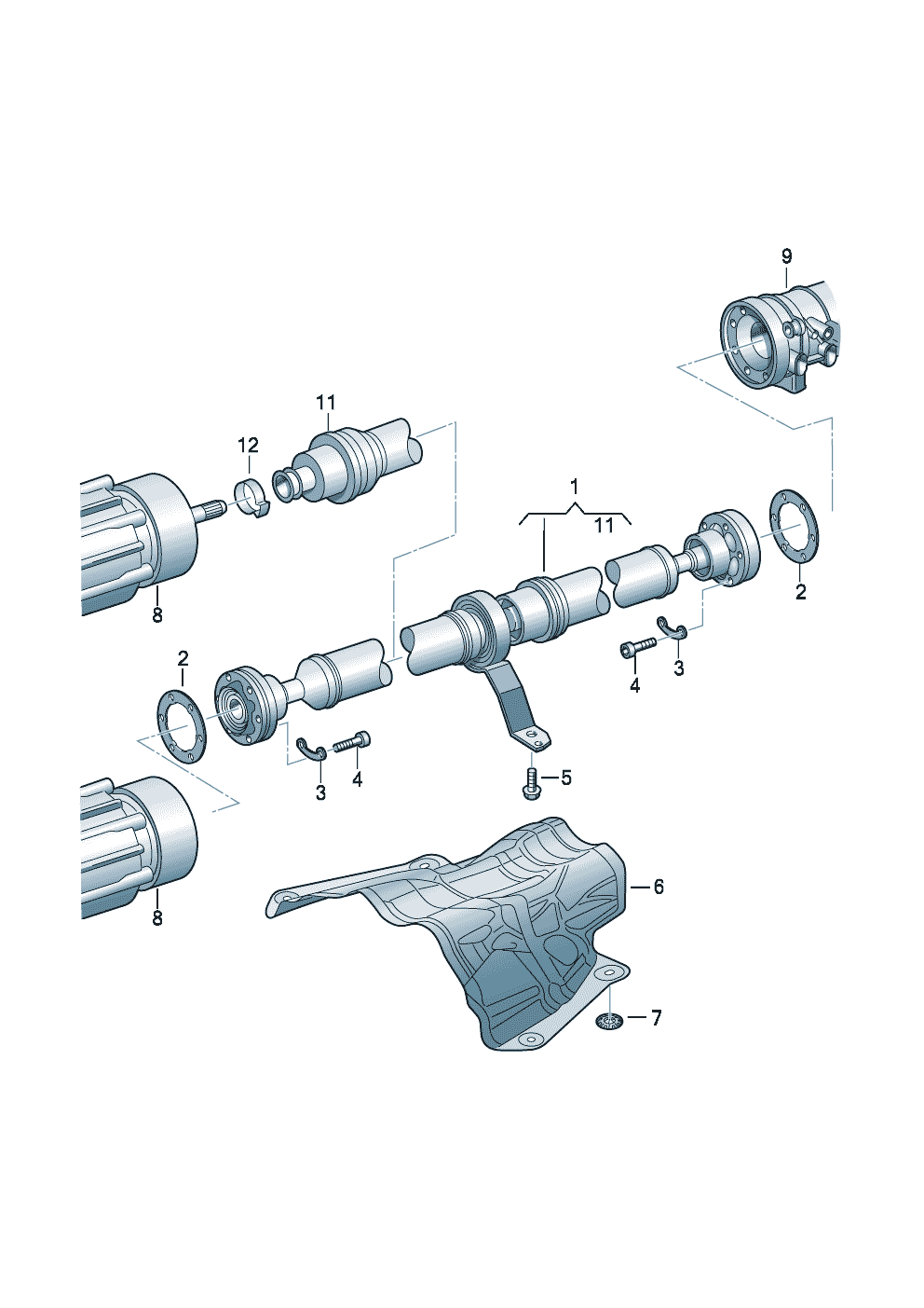 Audi A4/Avant B8 (Typ 8K) Cardan shaft parts 2008 - 2015 | ETKA Europe