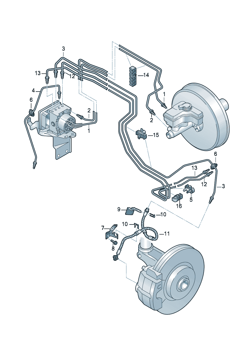 Audi TT TTS Coupe/Roadster (Type FV/8S) Brake pipe brake hose Diagram ...