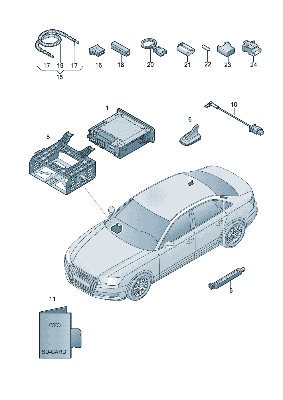 Audi A4/Avant B9 (Typ 8W) Control unit for infor- mation electronics ...