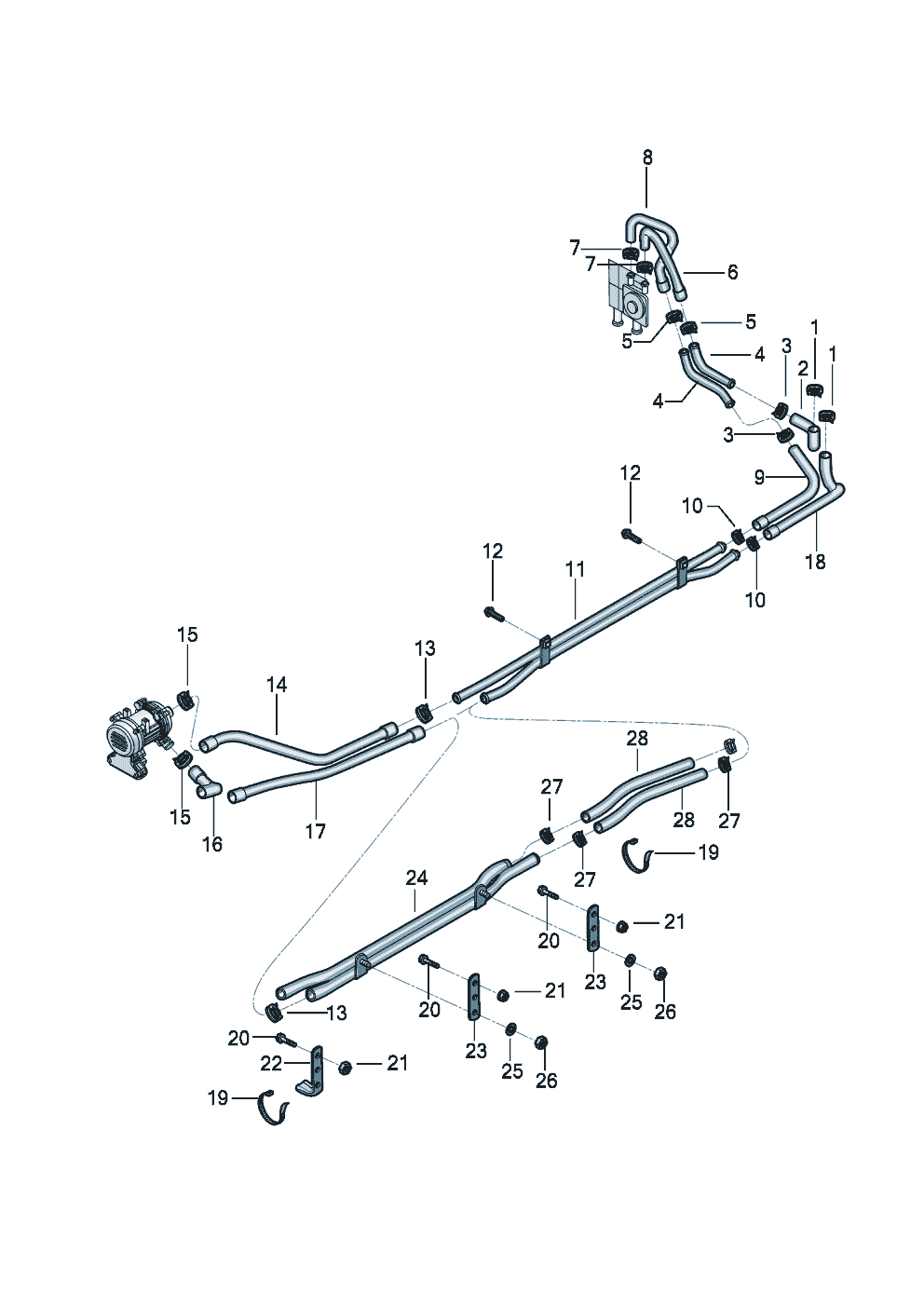 Refrigerant hose air compressor coolant pump for Volkswagen-commercial E-Delivery 2022 - 2025 Europe