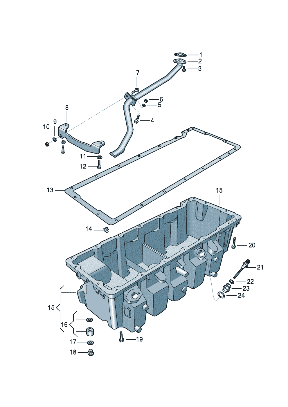 Oil sump for Volkswagen-commercial Onibus Motor Traseiro EU VI 2023 - 2025 Europe