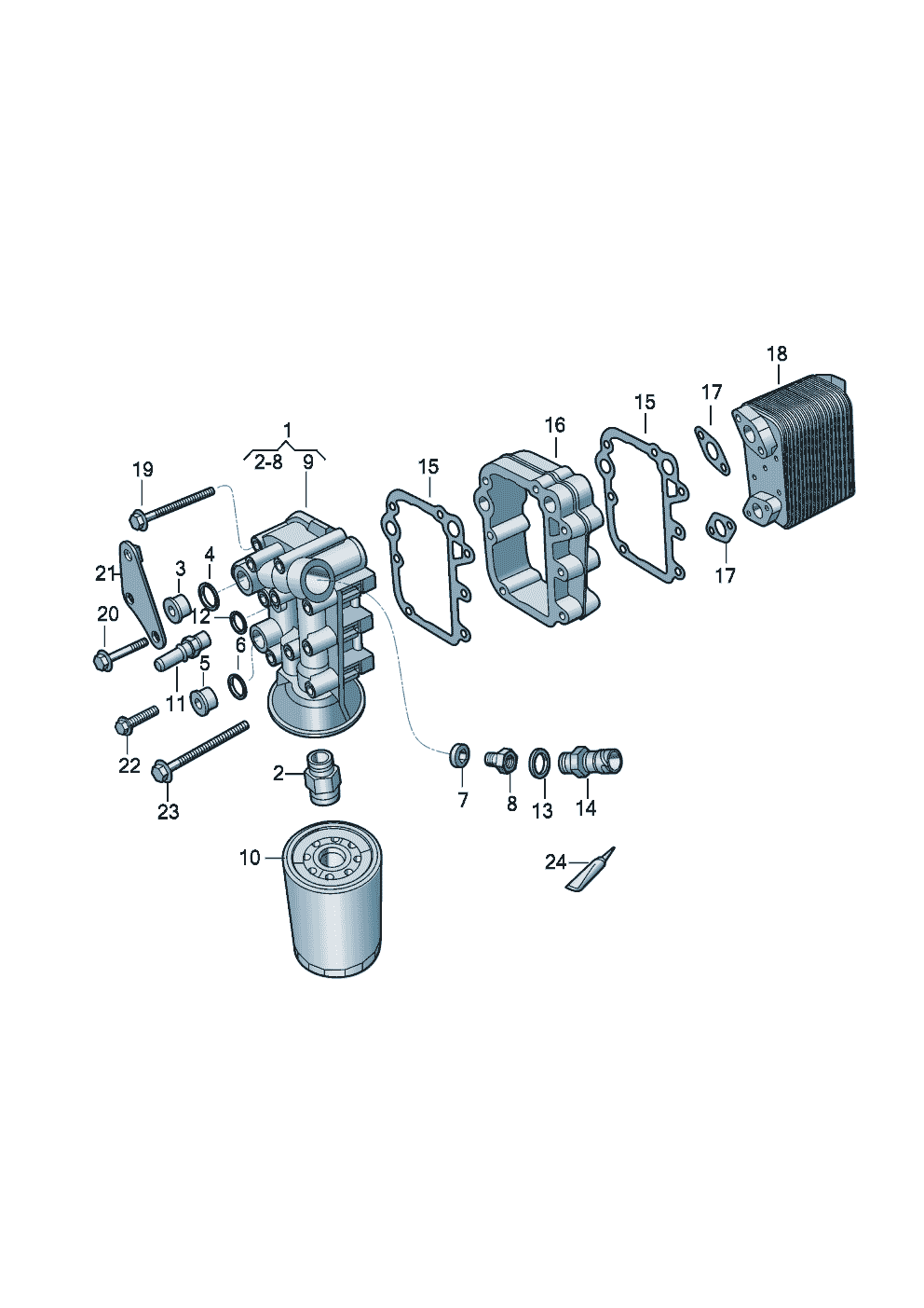 Oil filter oil cooler for Volkswagen-commercial Onibus Motor Traseiro EU VI 2023 - 2025 Europe