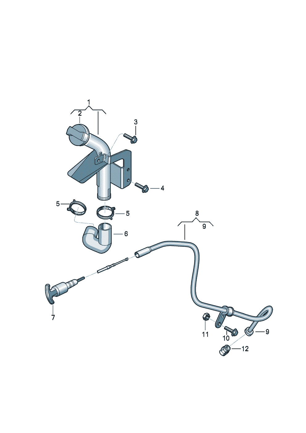 Oil filler pipe for Volkswagen-commercial Onibus Motor Traseiro EU VI 2023 - 2025 Europe