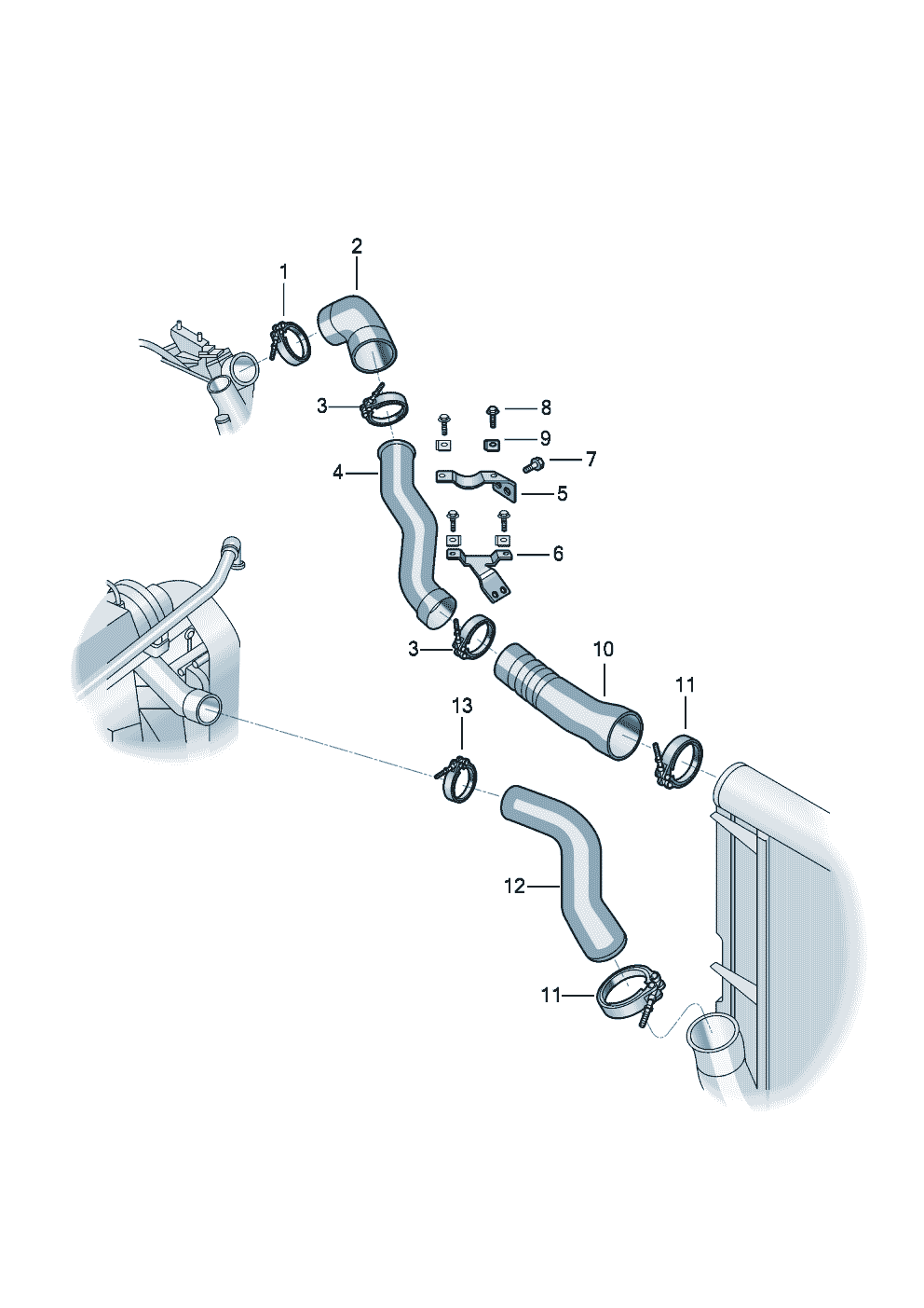 Pipe assembly for Volkswagen-commercial Onibus Motor Traseiro EU VI 2023 - 2025 Europe