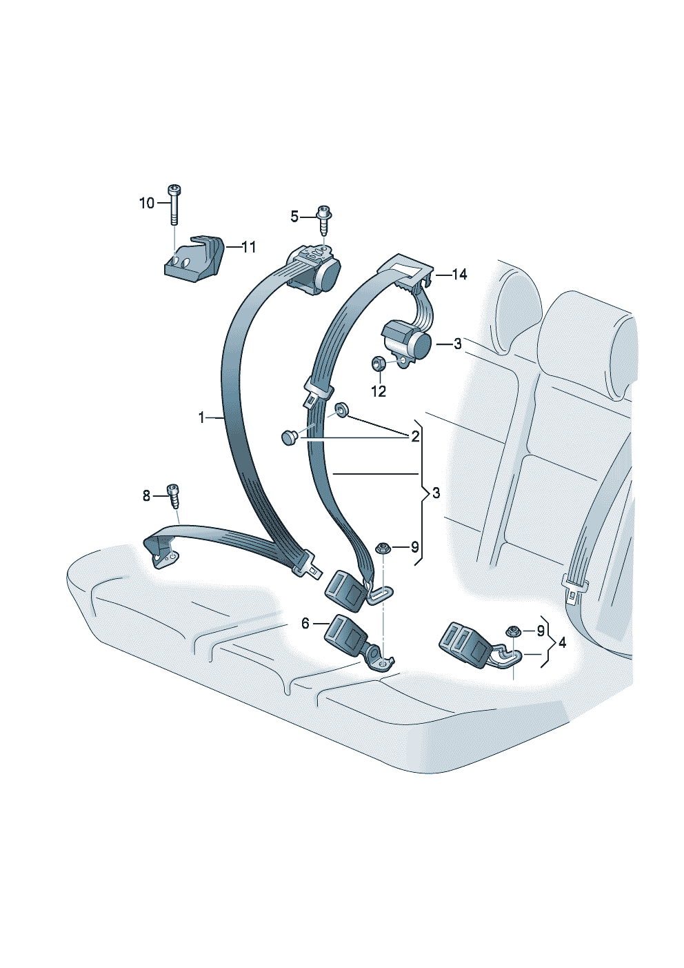購入 Seat Formentor スリーポイントシートベルト プレスボタン