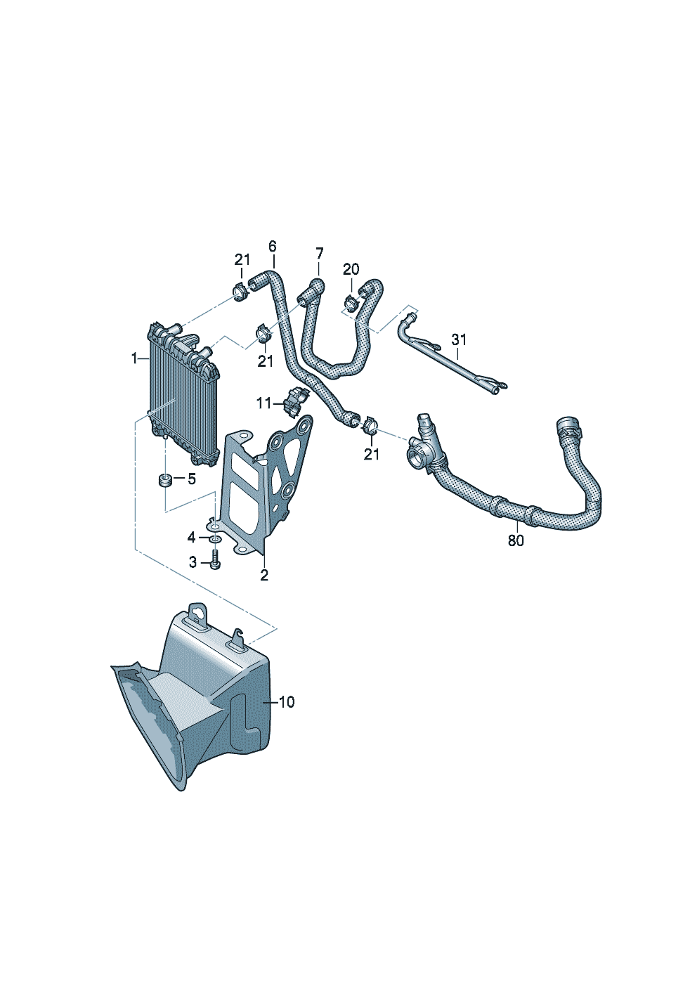 Ateca Radiator Air Guide Cupra Ateca KH Coolant cooling system additional cooler for coolant ...