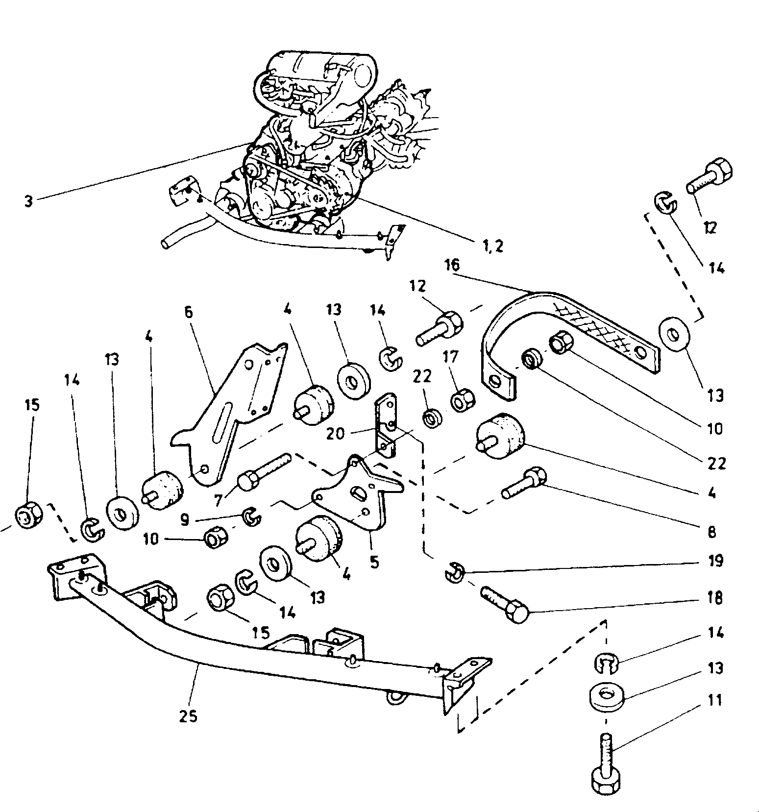 Engine complete, short engine 08.84 - 12.89 for Skoda Sk.105/20/30/35/36/garde 1976 - 1989 Europe