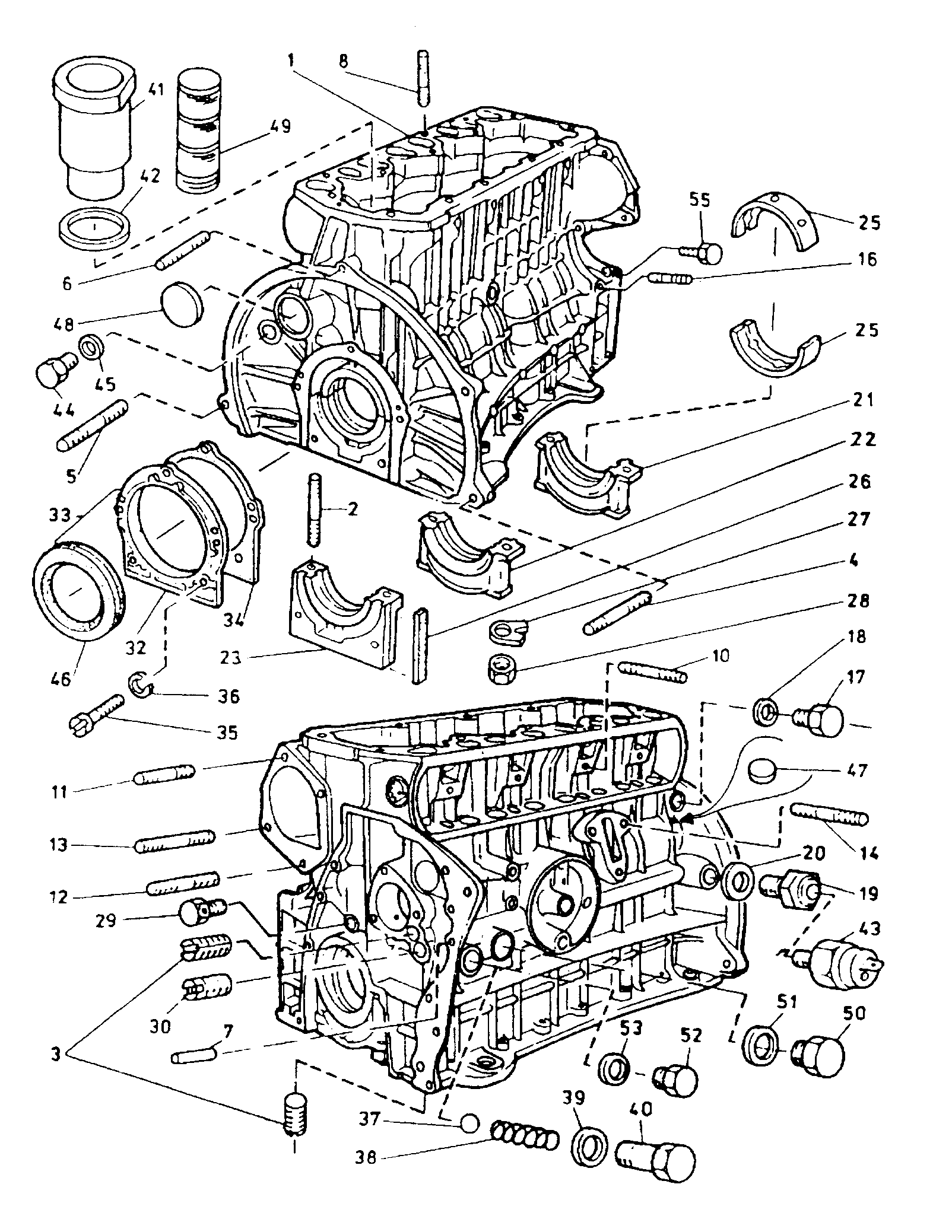 Cylinder block 08.76 - 03.87 for Skoda Sk.105/20/30/35/36/garde 1976 - 1989 Europe