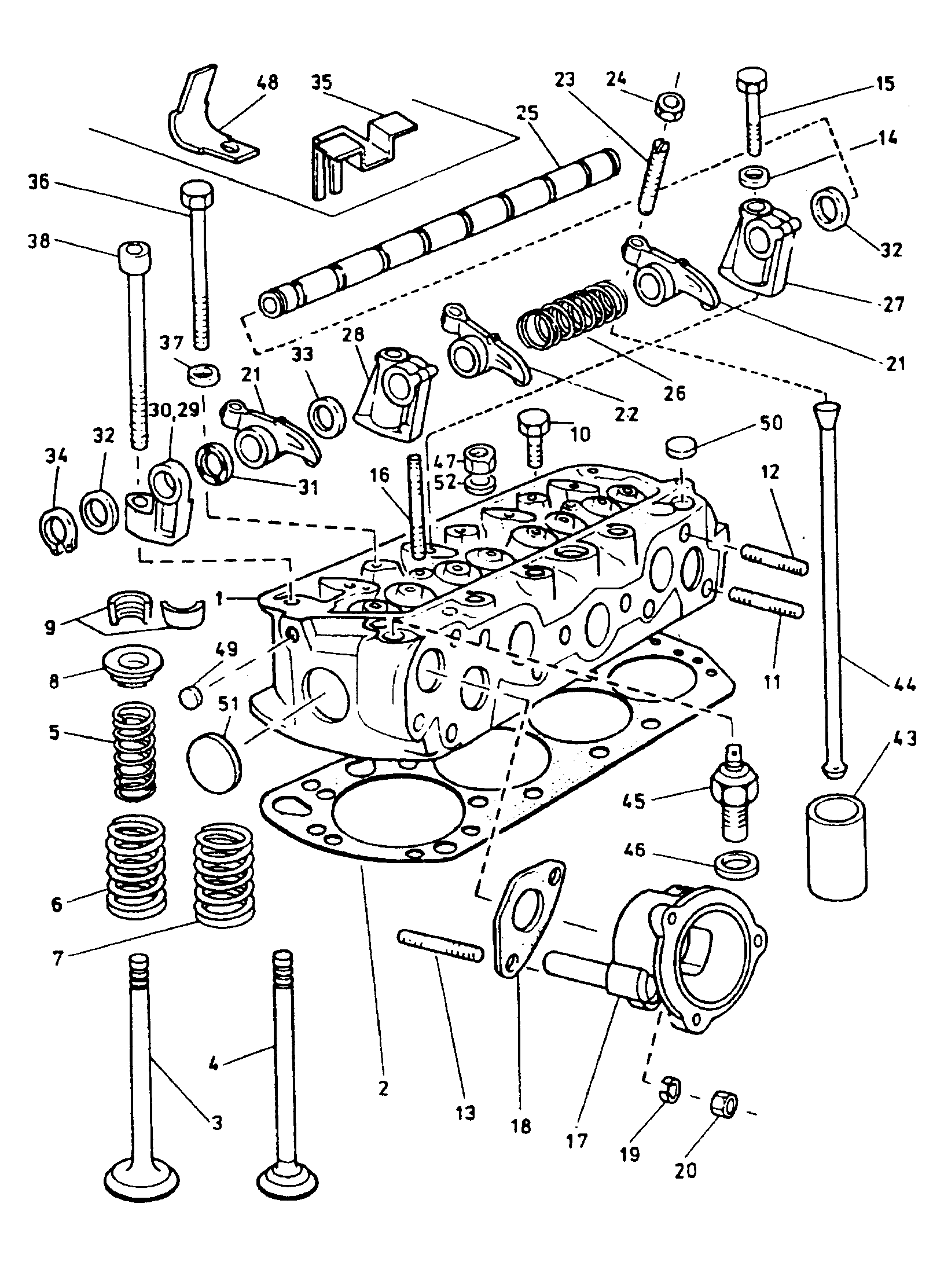 Cylinder head 08.84 - 12.89 for Skoda Sk.105/20/30/35/36/garde 1976 - 1989 Europe