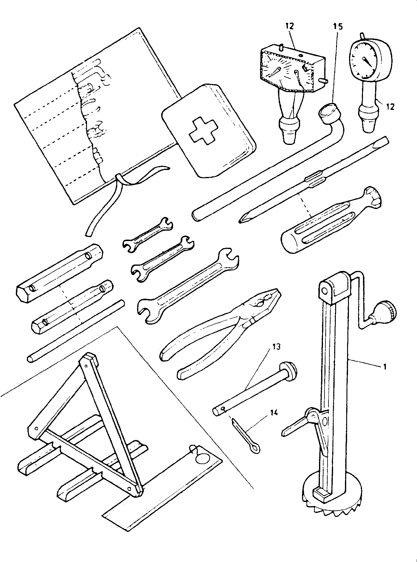 Jack tools for Skoda Sk.105/20/30/35/36/garde 1976 - 1989 Europe