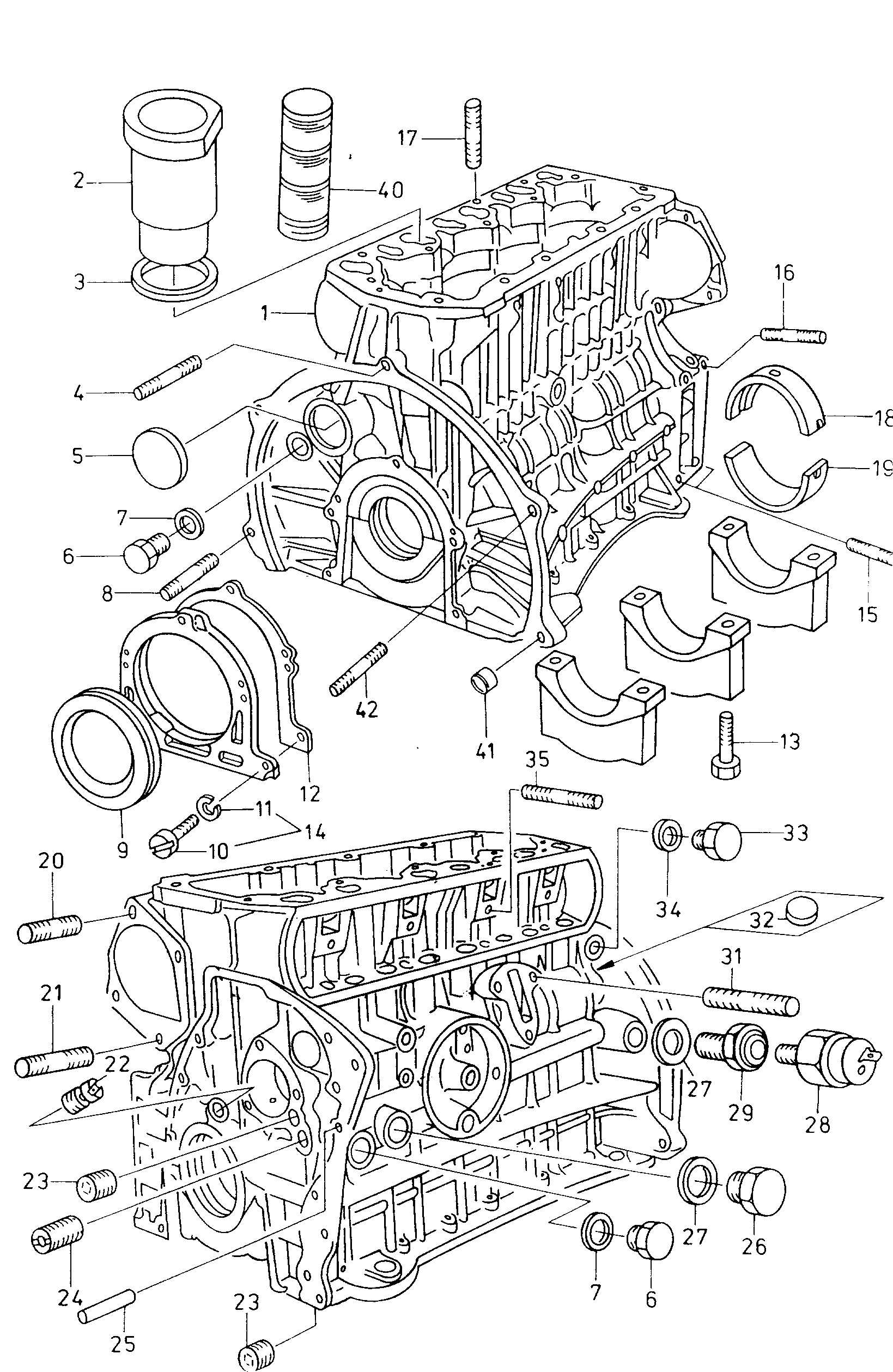 Cylinder block for Skoda Favorit Forman Pickup (Typ 785) 1988 - 1995 Europe