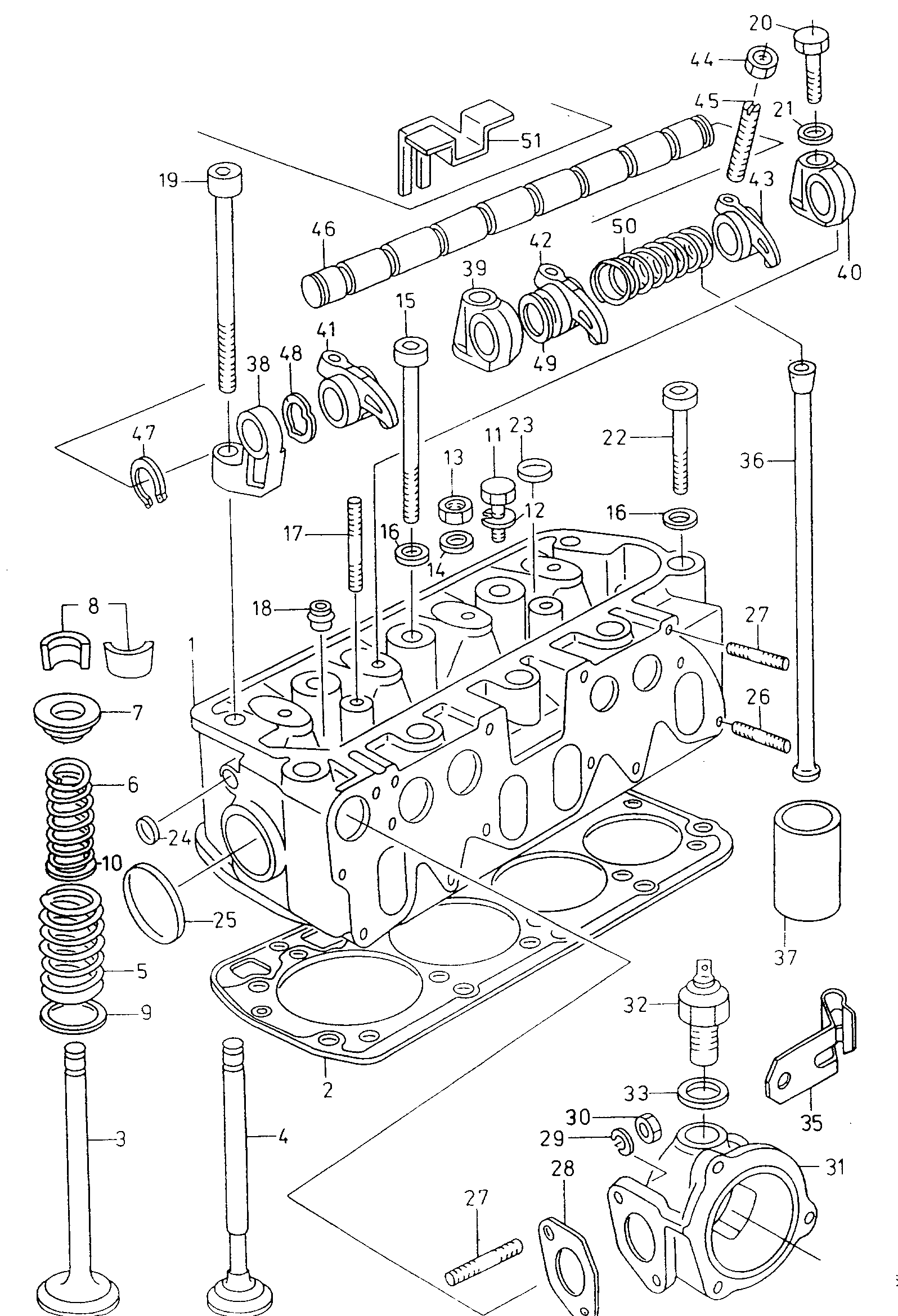 Cylinder head for Skoda Favorit Forman Pickup (Typ 785) 1988 - 1995 Europe