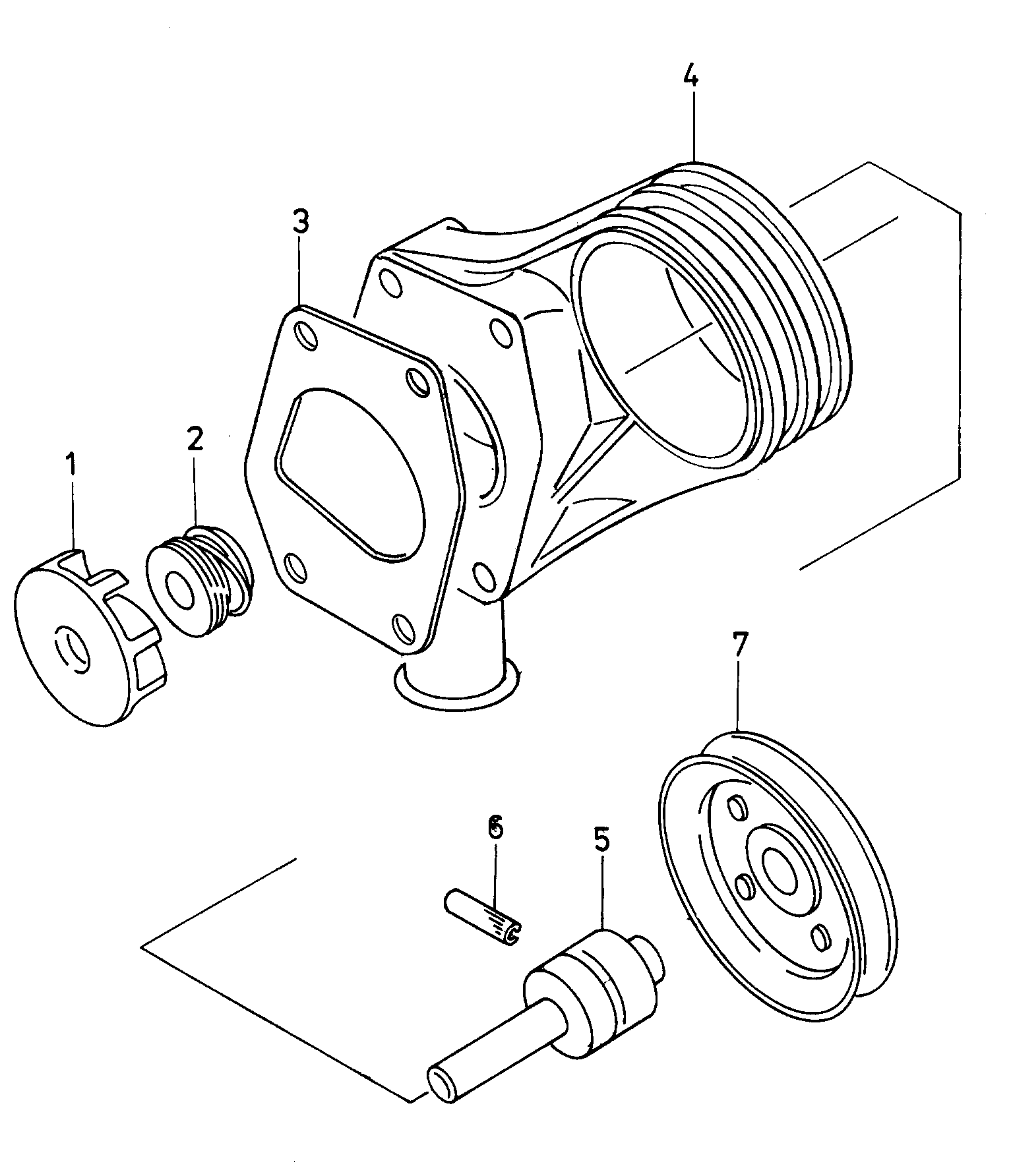 Coolant pump individual parts for Skoda Favorit Forman Pickup (Typ 785) 1988 - 1995 Europe