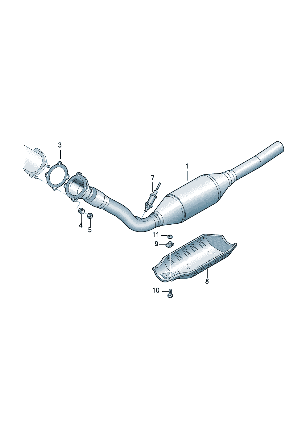 skoda-octavia-typ-1u-facelift-exhaust-pipe-with-catalyst-diagram
