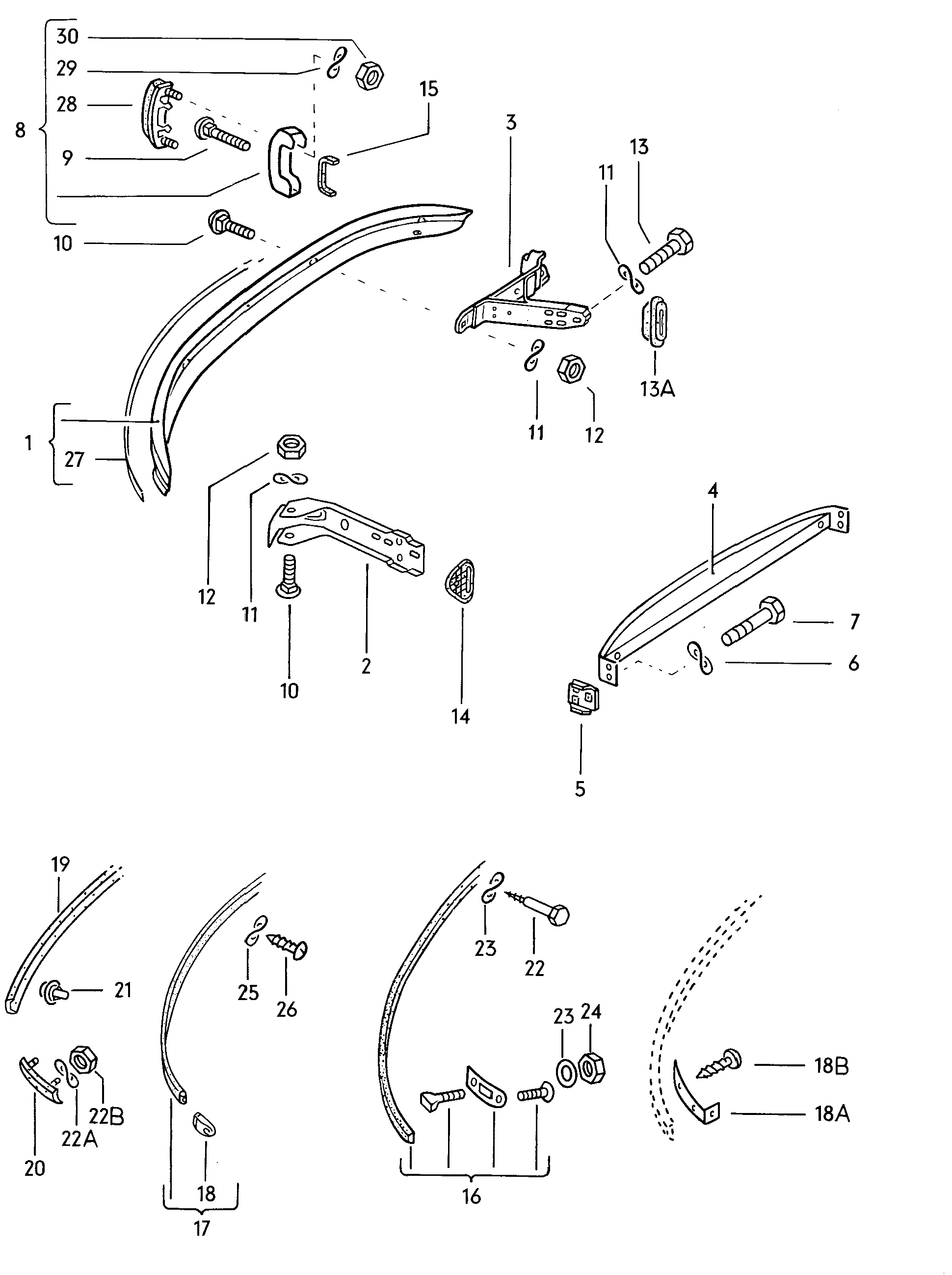 Bumper for Volkswagen 1200/1300/1302/1303 1971 Europa | 7zap OEM Catalogs for Finding Auto Parts by VIN and Parameters