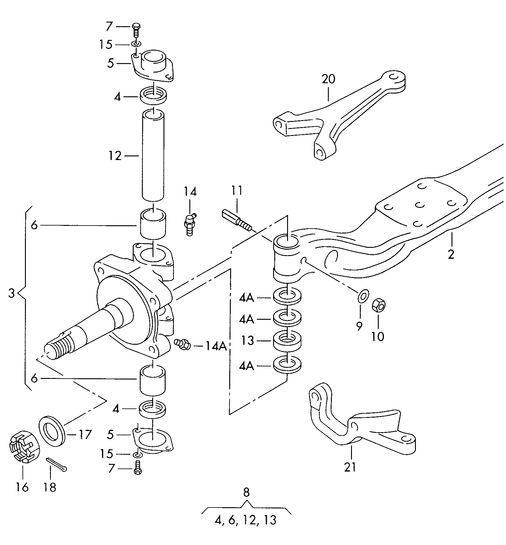 Front axle beam for Volkswagen L80 1995 Europa | 7zap OEM Catalogs for Finding Auto Parts by VIN and Parameters