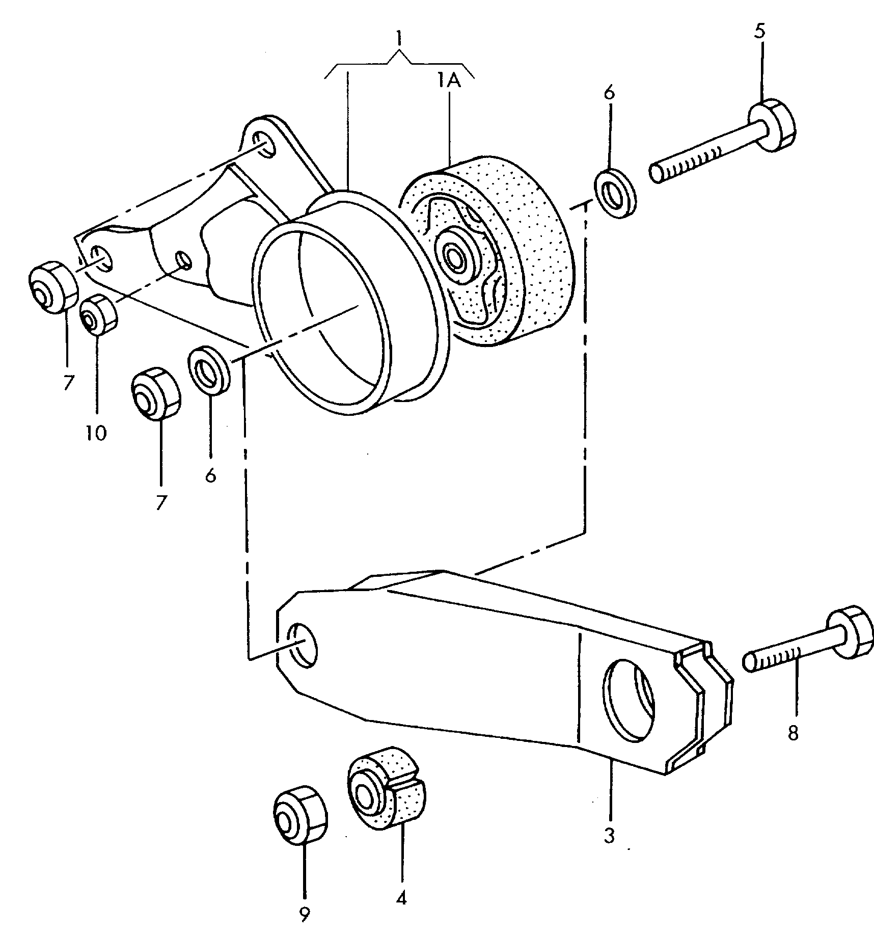 Mounting parts for engine and transmission for Volkswagen Caddy 9K 1997 Europa | 7zap OEM Catalogs for Finding Auto Parts by VIN and Parameters