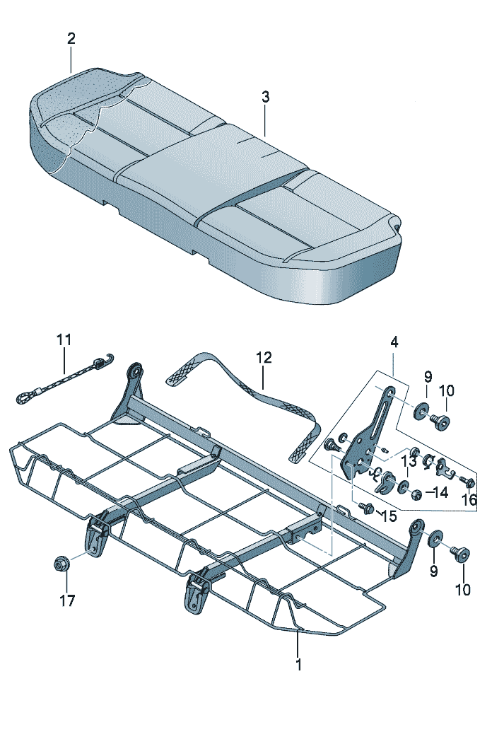 Buy Volkswagen Lupo (Typ 6E/6X) Back seat parts online 2004 - 2010