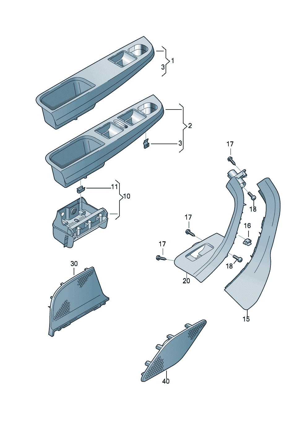 Buy Volkswagen Golf A6 (Typ 5K) Trim with loudspeaker mid tone/treble ...