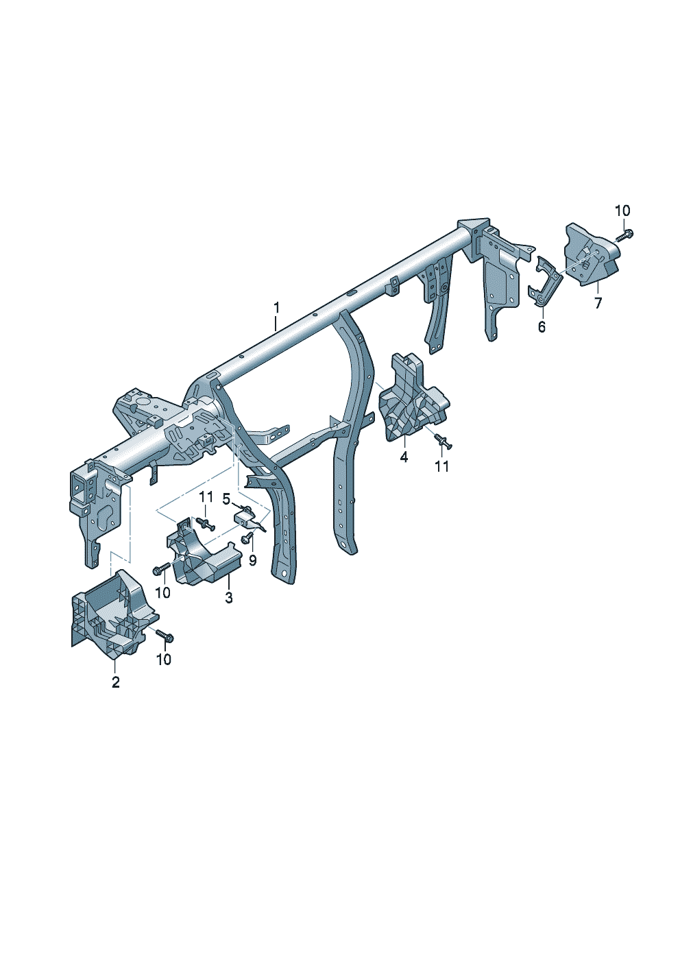 Volkswagen Golf A8 (Typ CD1) Deformation elements for dash panel