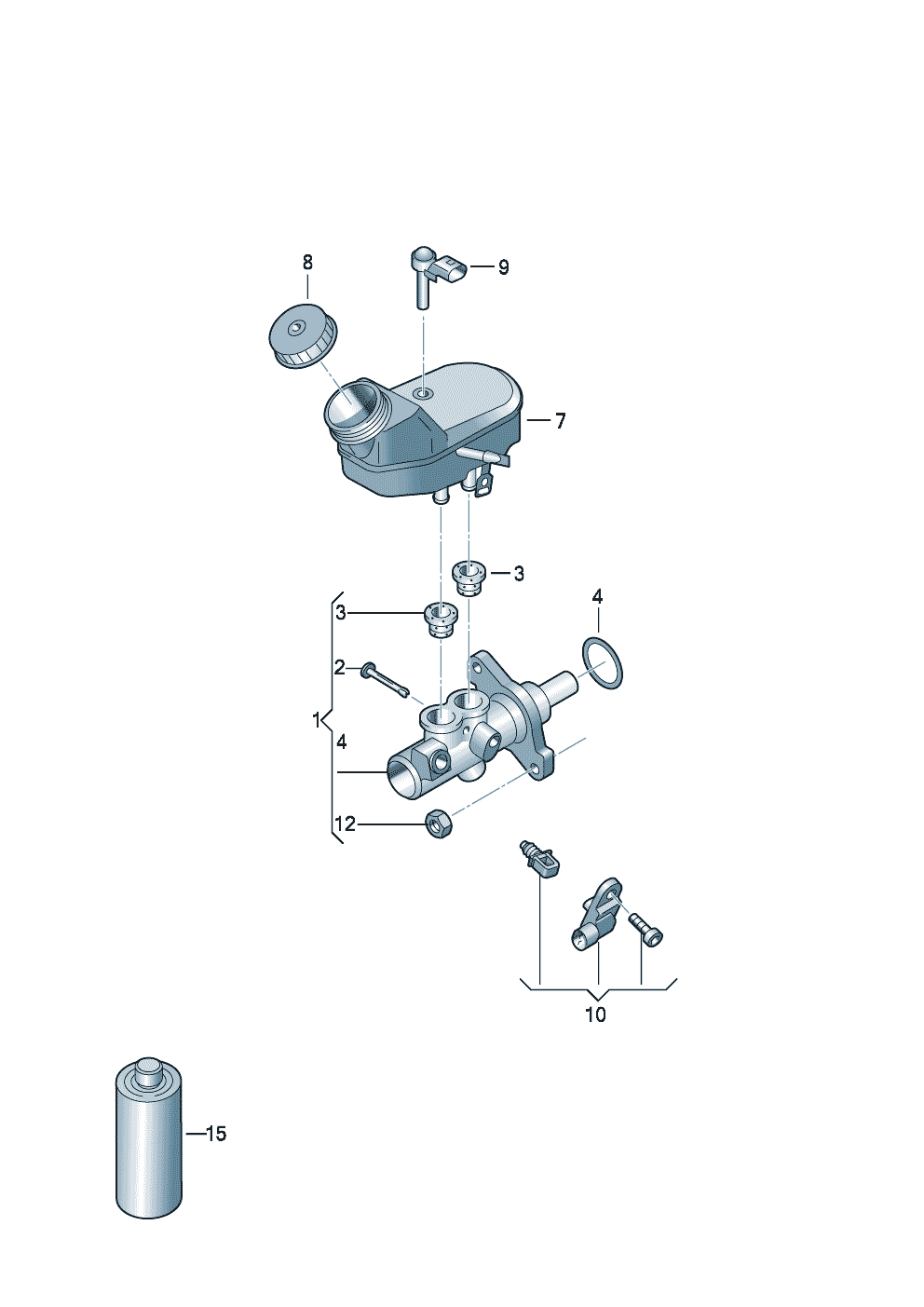 Volkswagen Transporter T5 Facelift Brake master cylinder reservoir ...