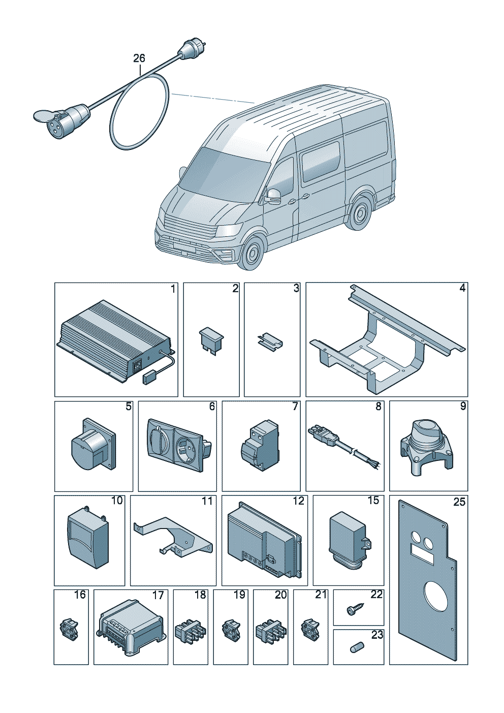 Volkswagen Crafter (Typ SY/SZ) 電気システム 部品 2018 - 2025
