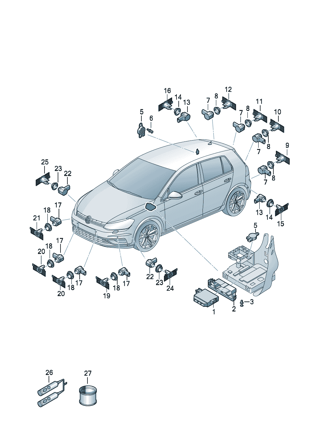Volkswagen Golf Variant A7 (Typ 5G) パーキングエイド パーク