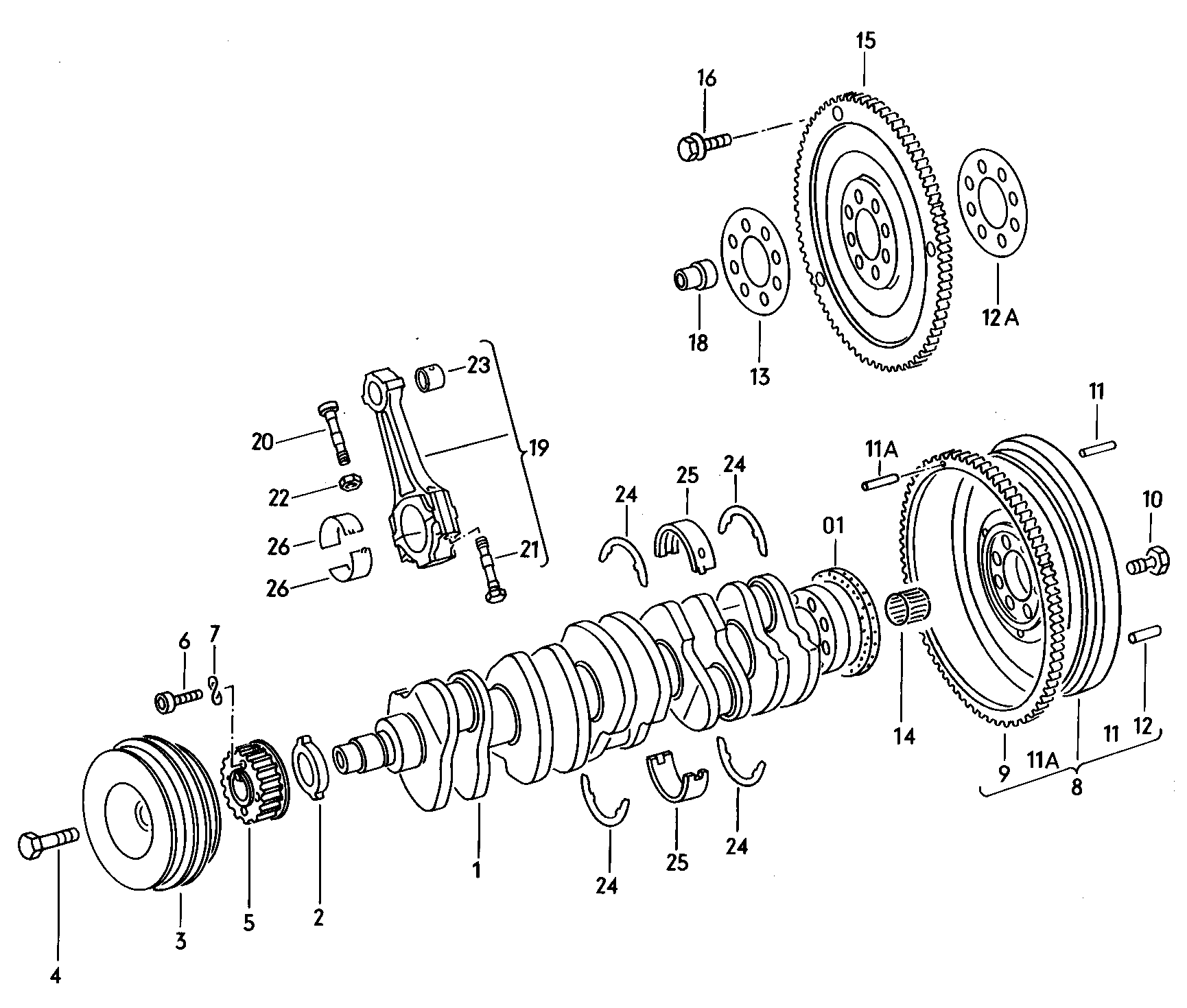 Crankshaftconrodbearings 2.0-2.3 Ltr. - Audi 5000 - a50