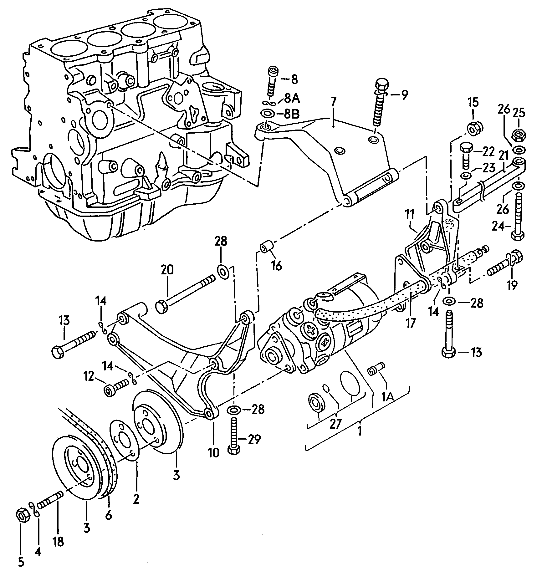 central hydraulic pumpfor power steering 1.8ltr. - Audi 5000 quattro - a50q