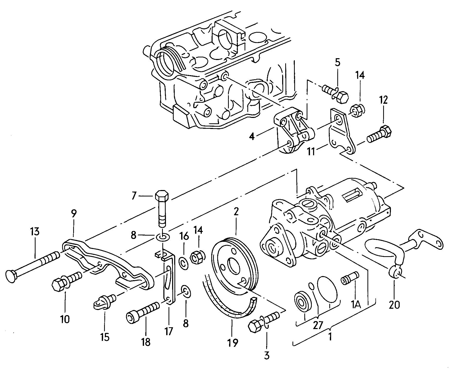 central hydraulic pumpfor power steering  - Audi 100 - a10