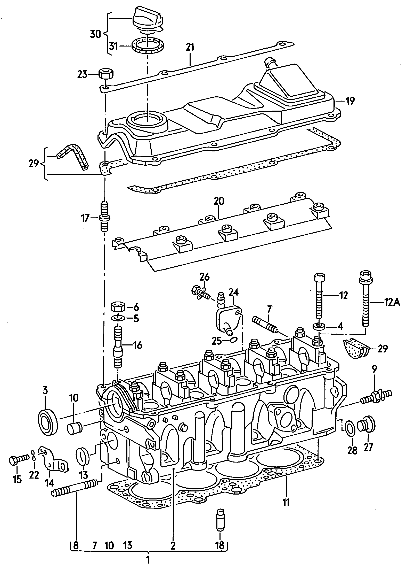 Cilinderkopklepdeksel  - Audi 100/Avant quattro - a10q