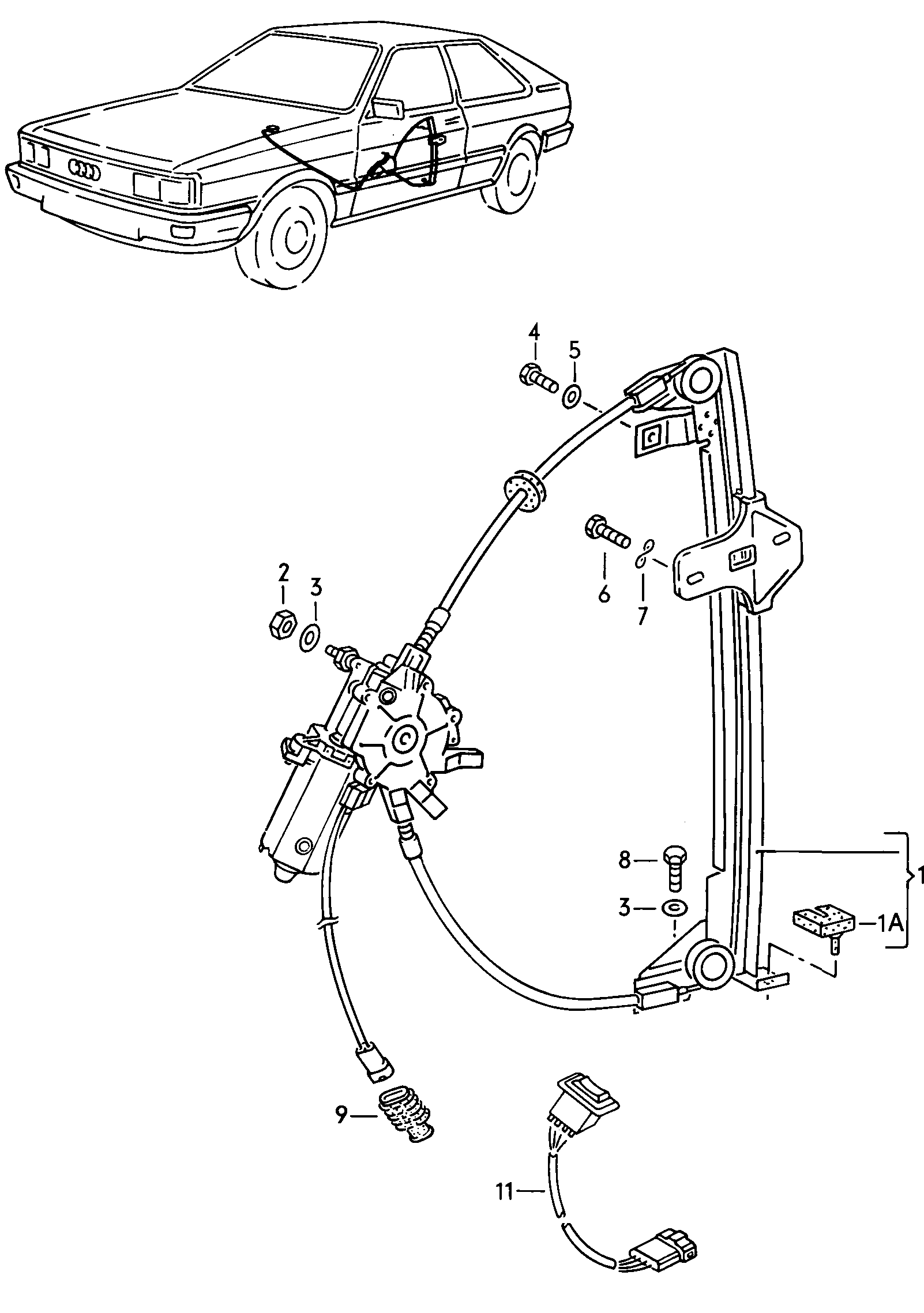 window regulator electrically<br>operated front - Audi Coupe - aco