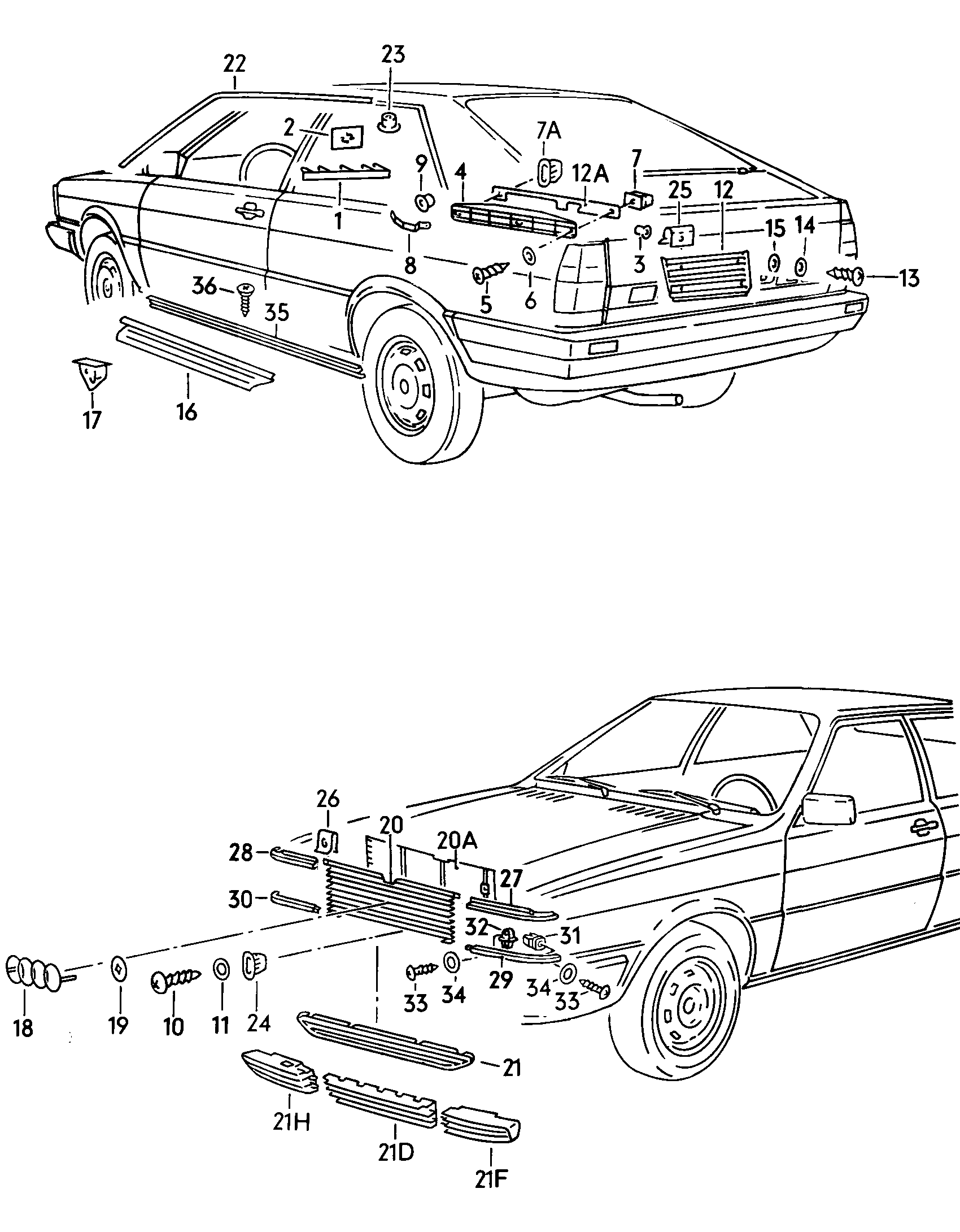 inscriptions/lettering rear - Audi Coupe - aco
