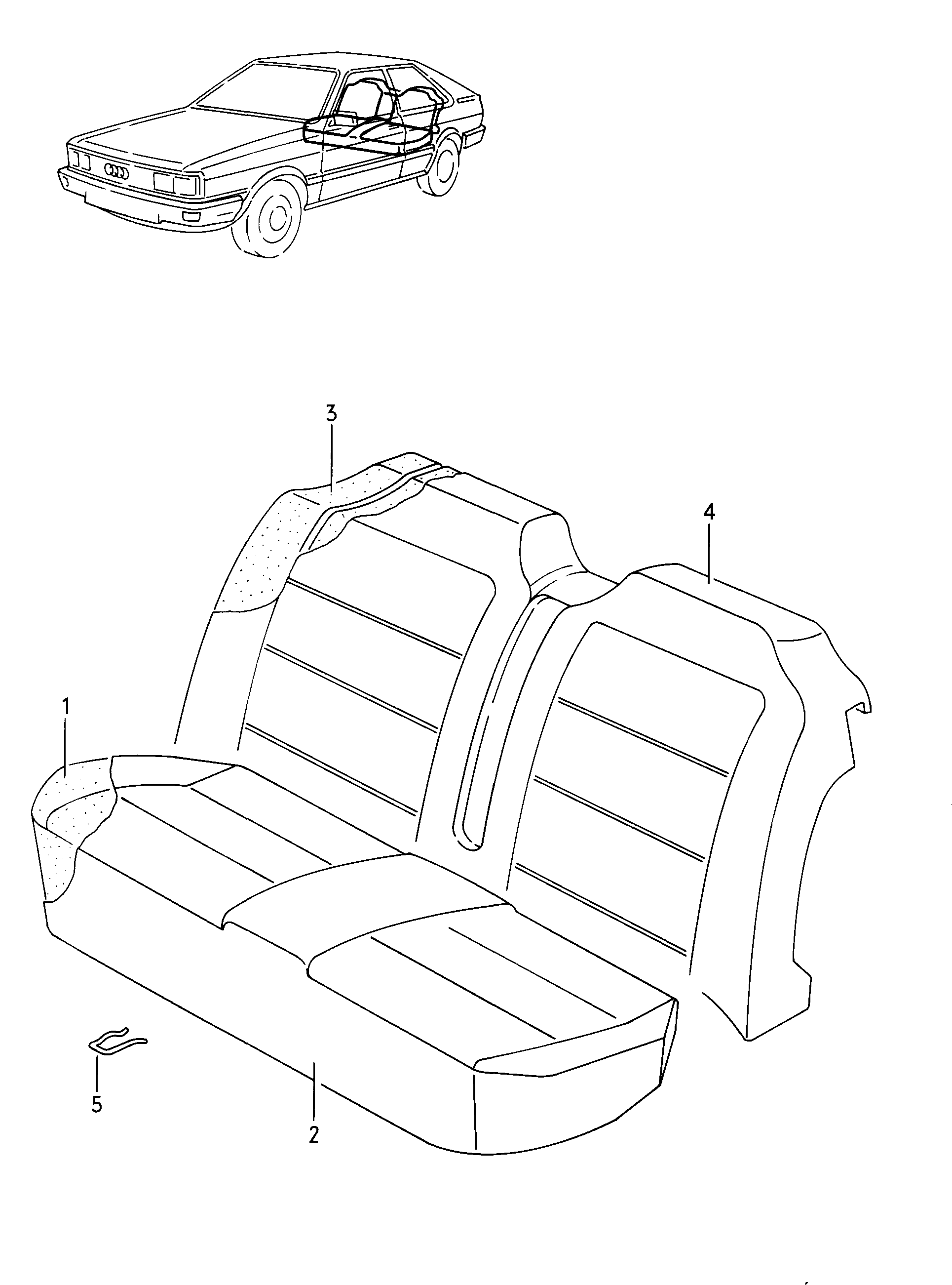 Siedzenie i oparcie tył - Audi Coupe - aco
