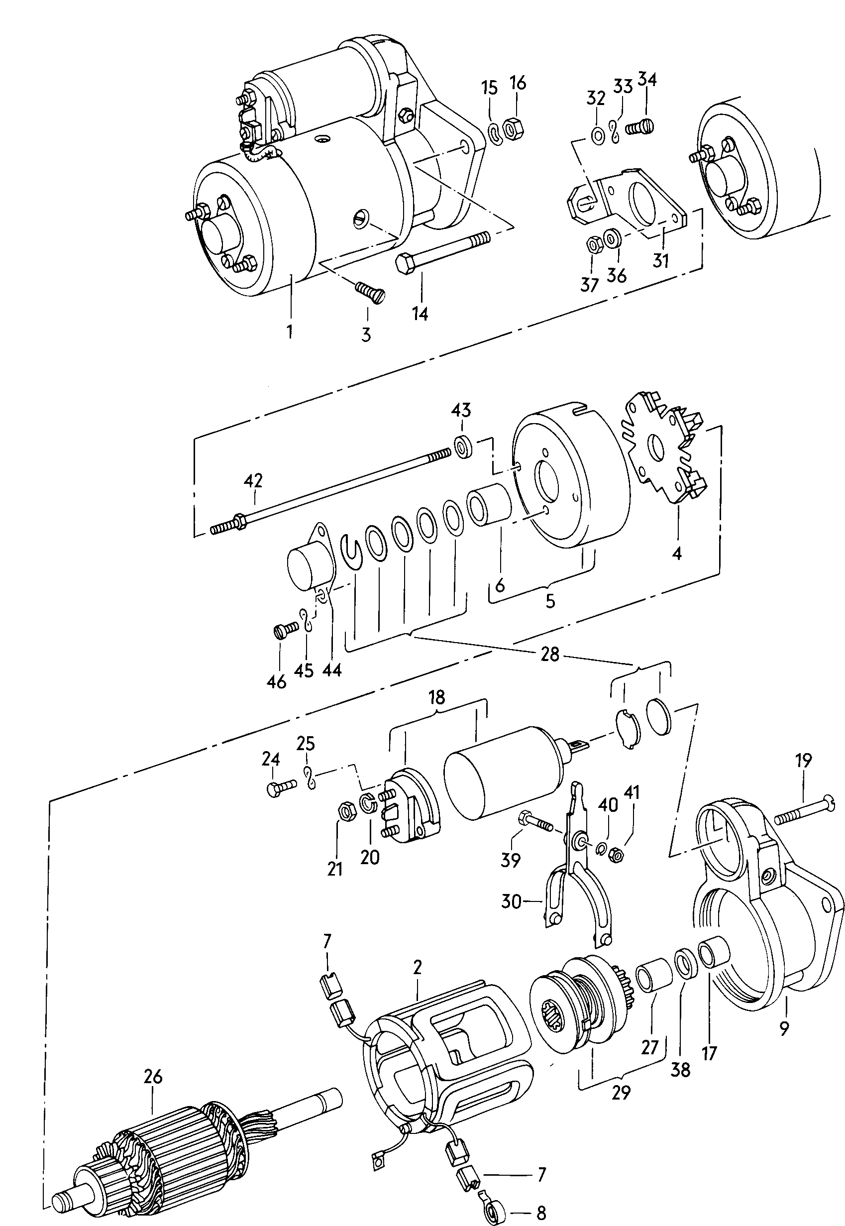 starter and single parts  - Audi Coupe - cou