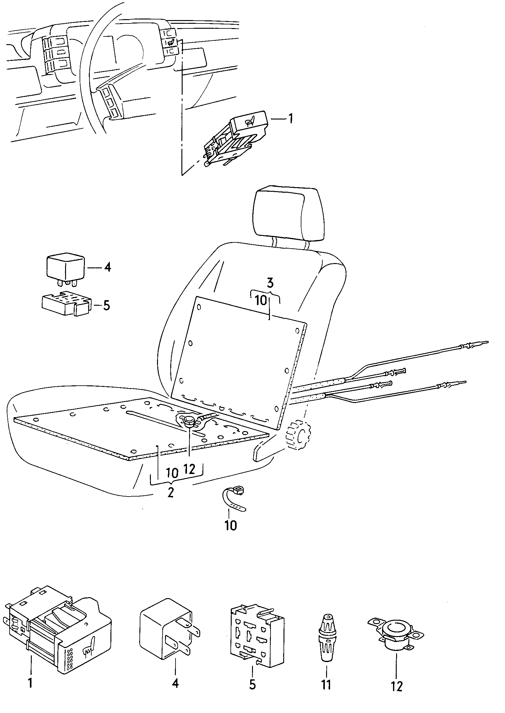 seat and backrest,<br>heated  - Audi 4000 - a40