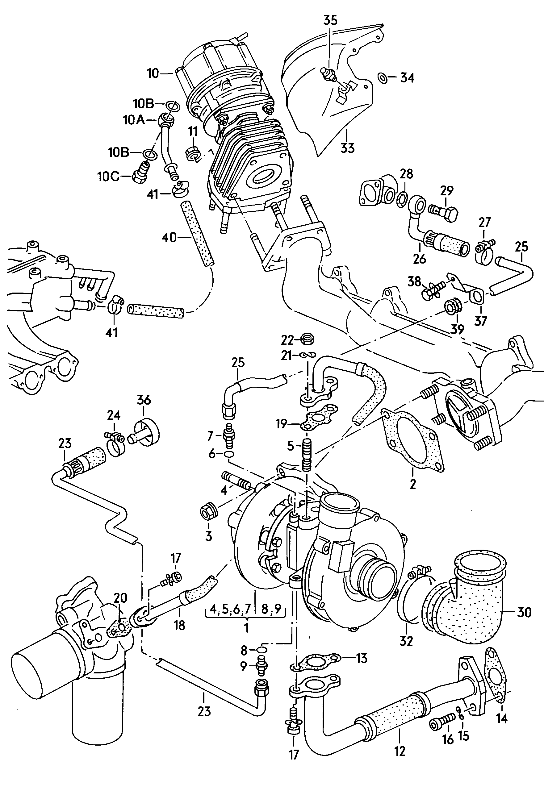 turbosprężarka<br>regulator cisn. doladowania<br> F 44-F-034 552>>  - Audi 200 - a200