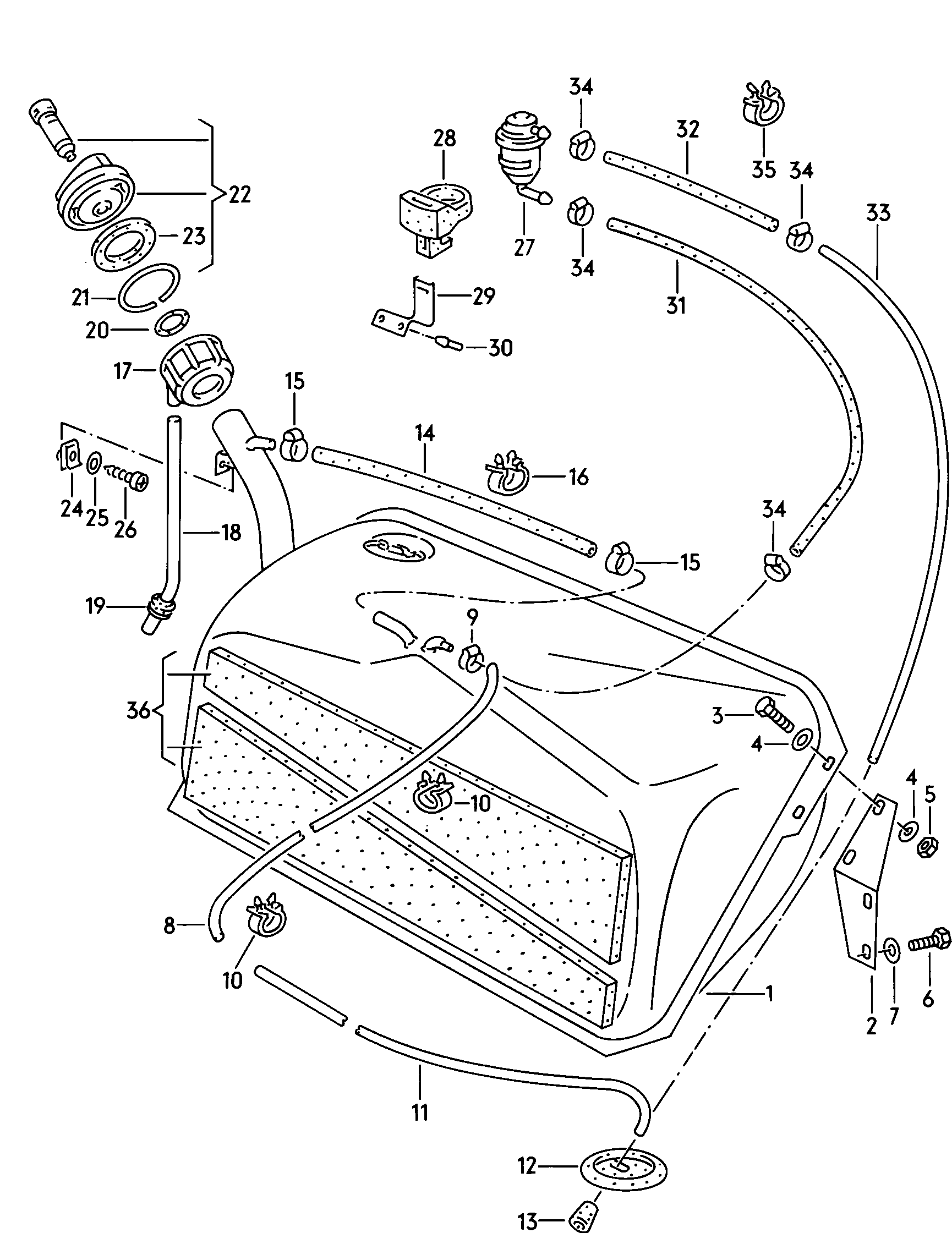 Fuel tankgravity valveVent hose  - Audi 4000 quattro - a40q