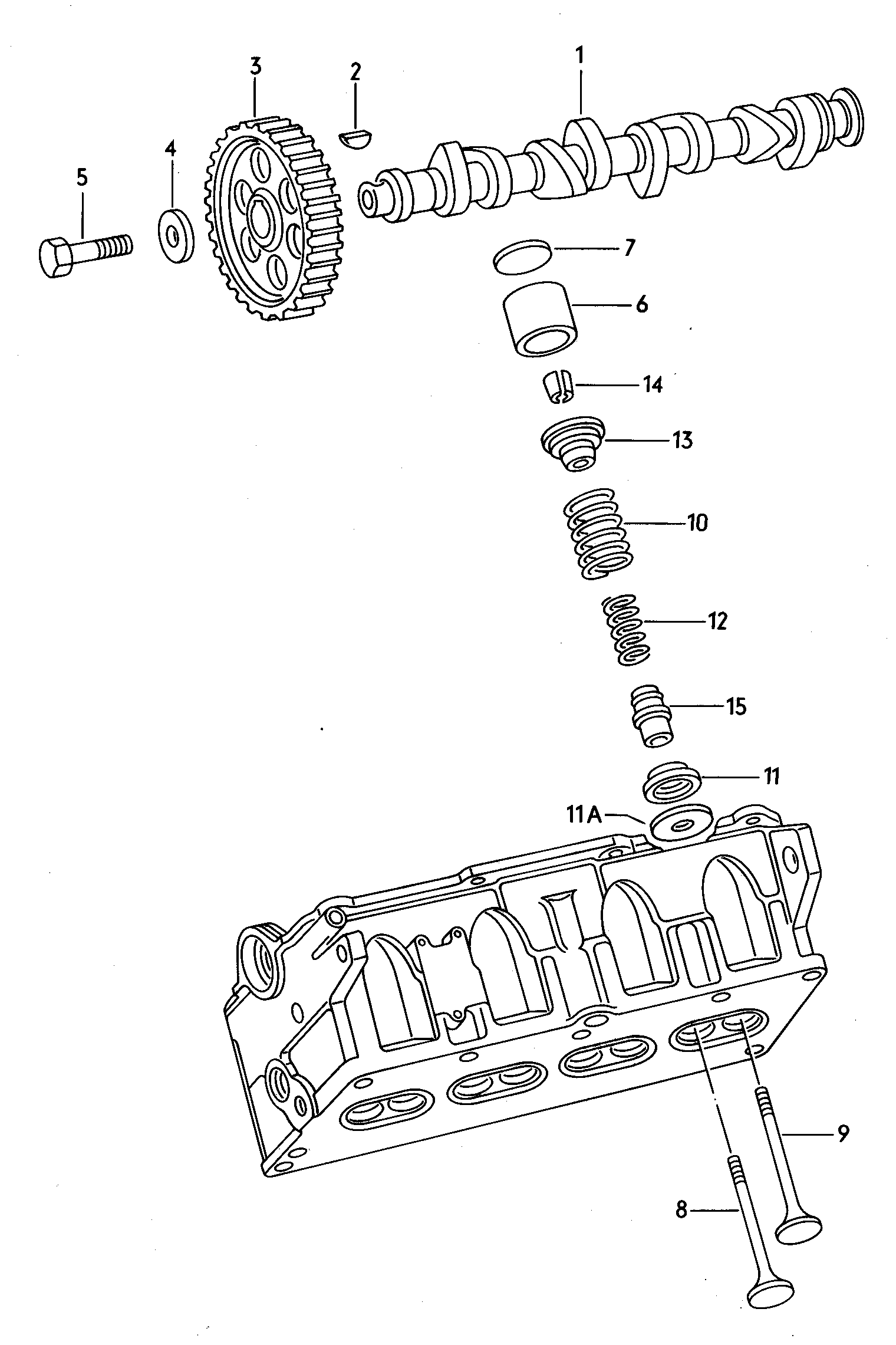 walek rozrzadu, zawory 1.6-2.0 ltr. - Audi 80/90/Avant - a80